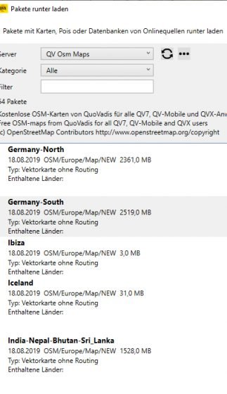 OSM-Kartenpakete direkt in QVX runterladen
