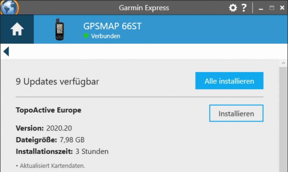 Kartenupdate und weitere Aktualisierungen stehen zum Download bereit
