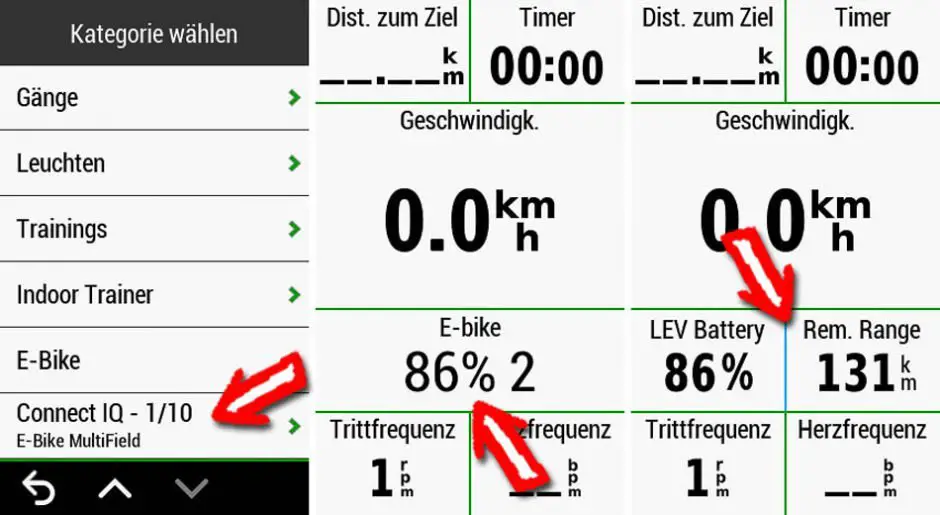 Garmin Connect IQ Datenfeld E-Bike Edge MultiField