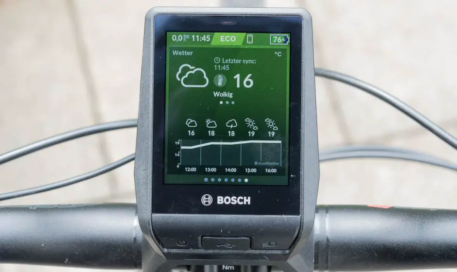 Wettervorhersage auf dem Bosch Nyon 2