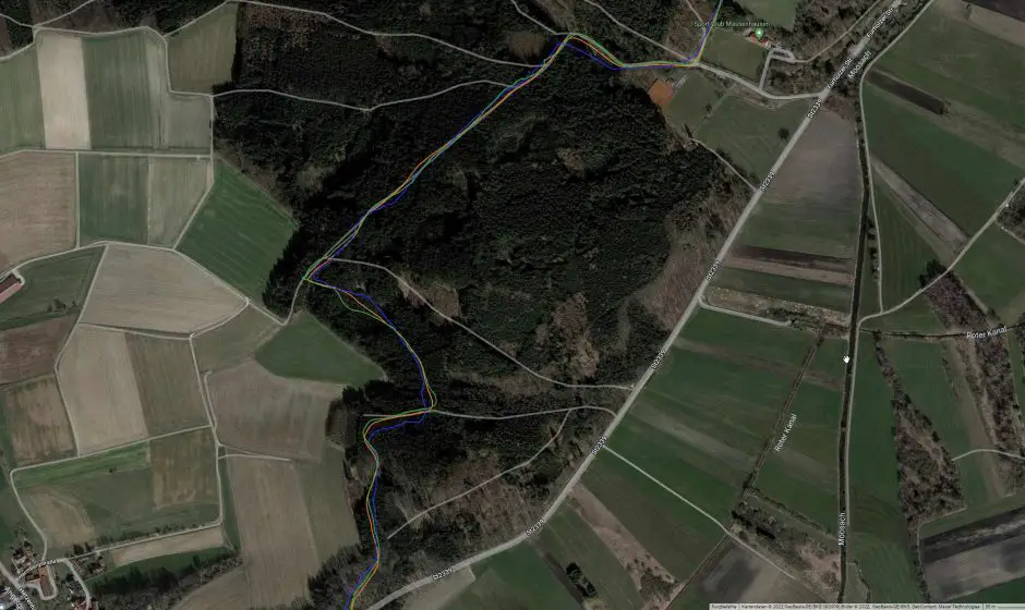 GPS Vergleich - Trails im Wald