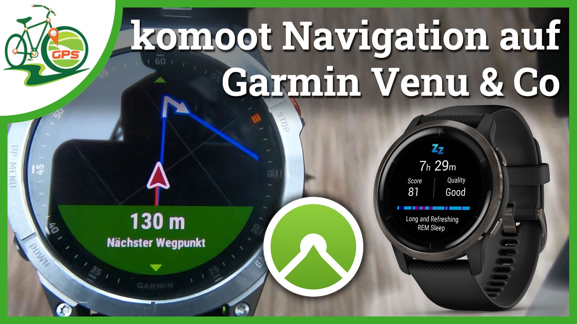 komoot Navigation auf Garmin Venu