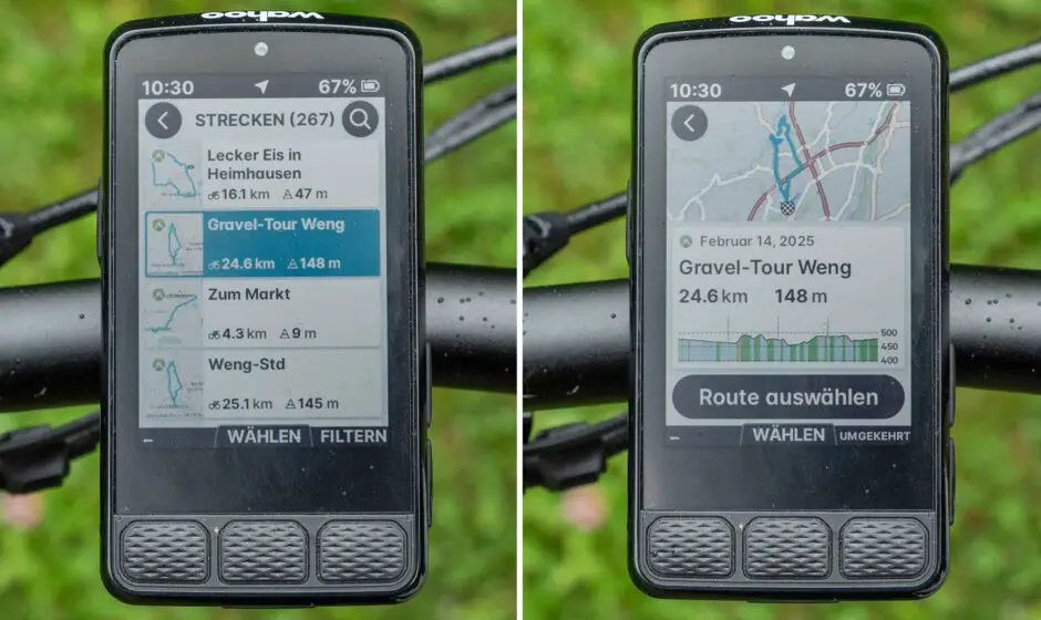 Strecke für Navigation starten