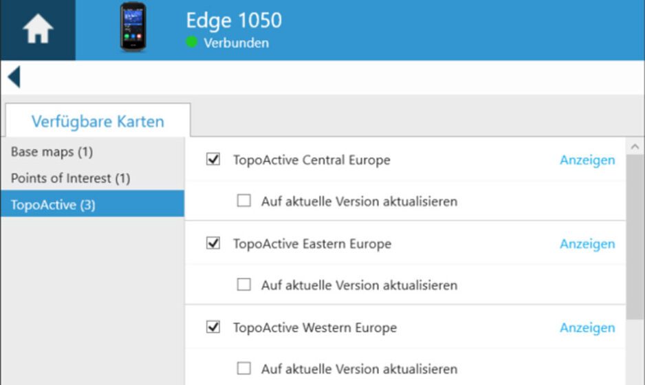Garmin Express Kartenupdate