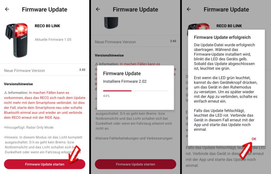 Firmware Update am RECO 80