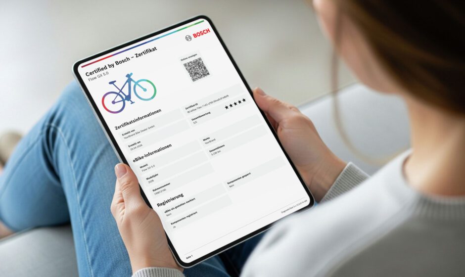 Bosch eBike Zertifikat auf dem Tablet