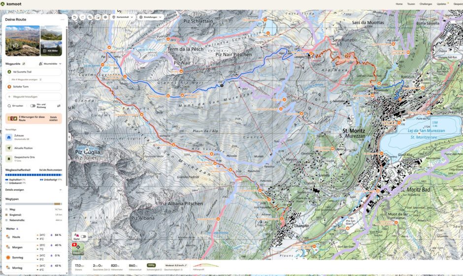 MTB Tourplanung auf SwissTopo