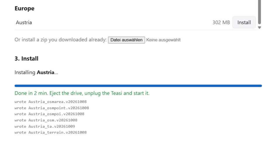 Download und Installation fertig